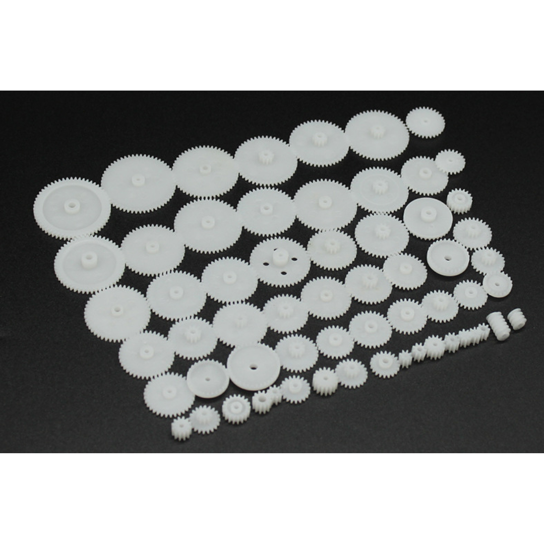 Kit 58 Engranajes Plásticos Para Motor Robot DIY Mod 0.5 2
