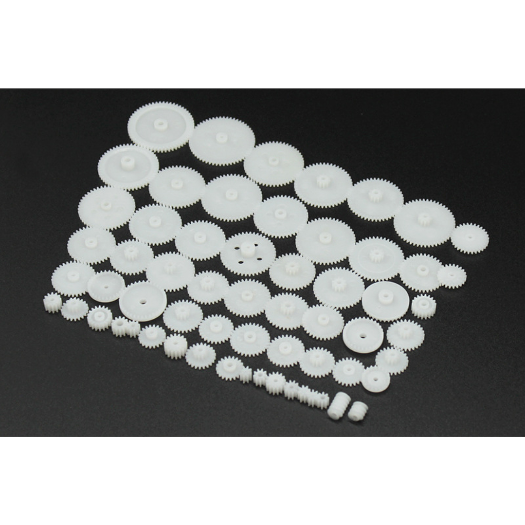 Kit 58 Engranajes Plásticos Para Motor Robot DIY Mod 0.5 3