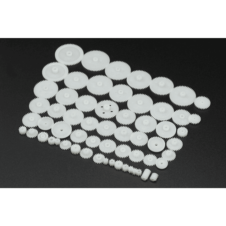 Kit 58 Engranajes Plásticos Para Motor Robot DIY Mod 0.5 3