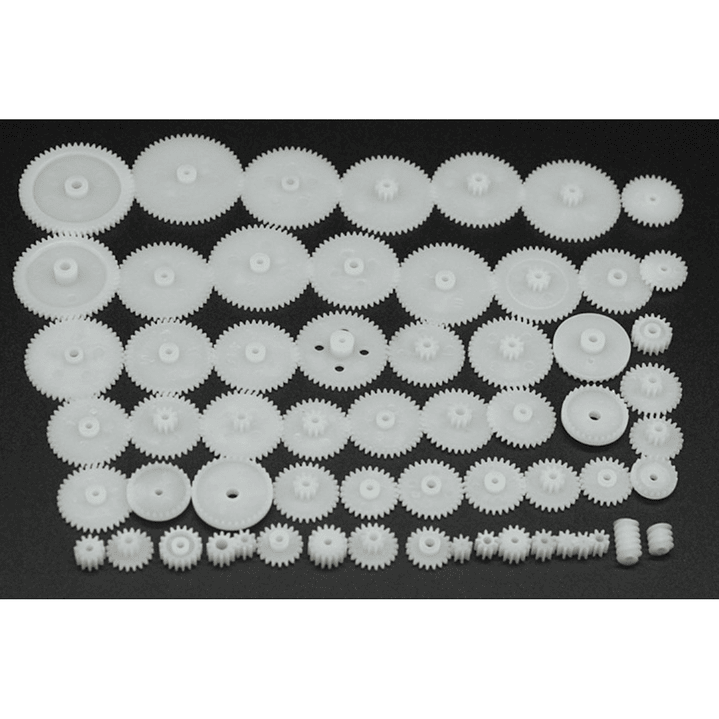 Kit 58 Engranajes Plásticos Para Motor Robot DIY Mod 0.5 4