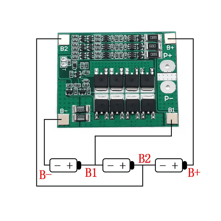 BMS 3S 12.6V Protección Batería 18650 Con Balanceo 3
