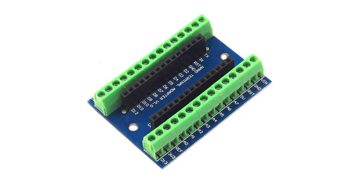 Arduino Nano IO Shield V1.0 Con Borneras Terminales Soldadas