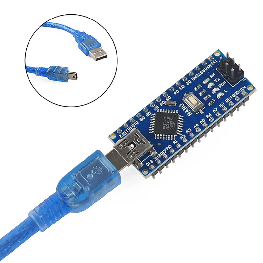 Kit Arduino Nano CH340 + IO Shield V1.0 Borneras Cable USB 2