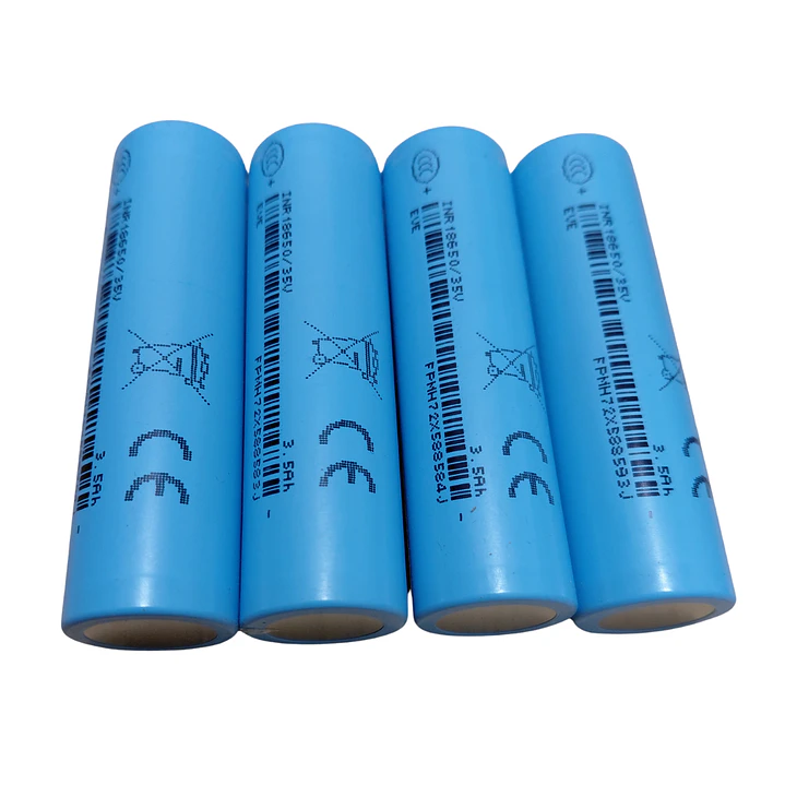 Pack 4 Baterías EVE 18650 3500mAh 3.7V Flat Top 2