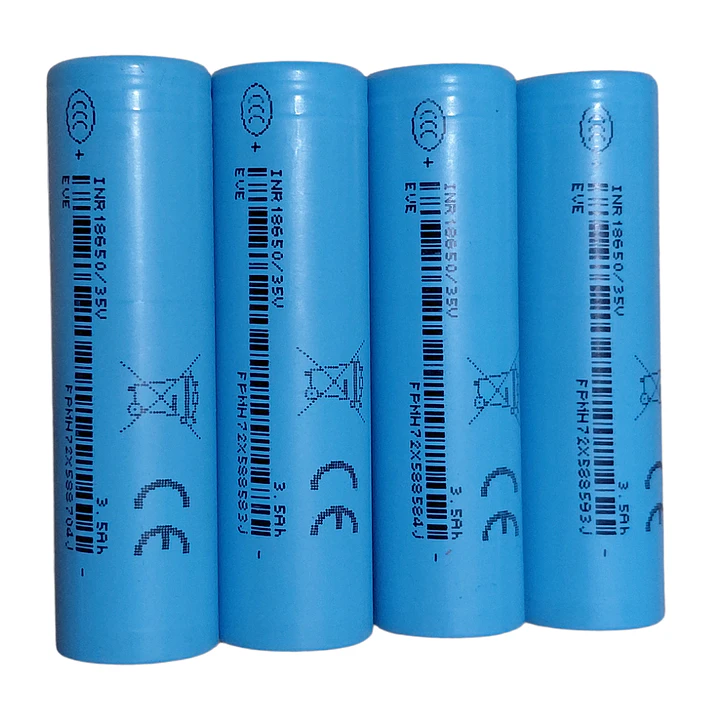 Pack 4 Baterías EVE 18650 3500mAh 3.7V Flat Top 8