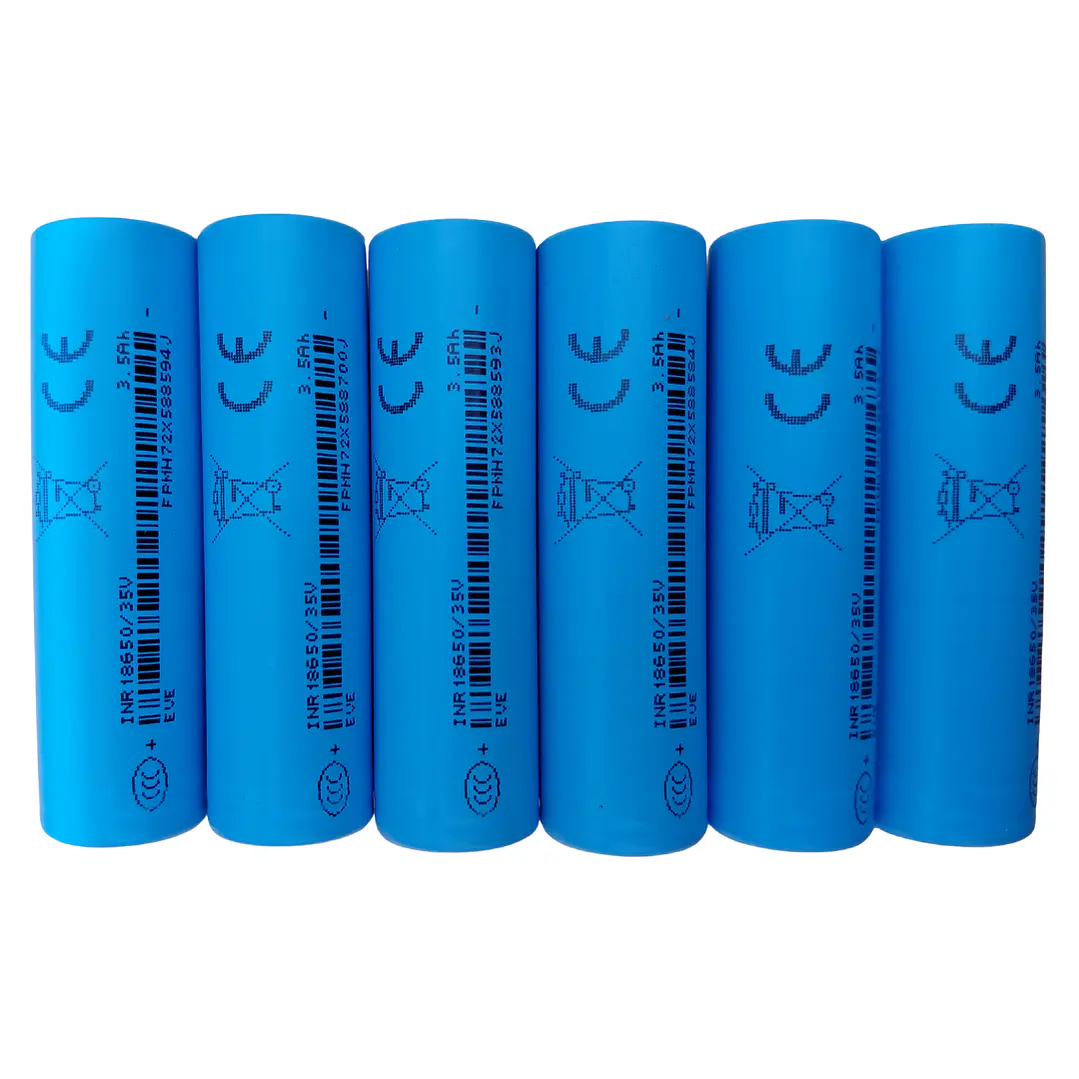 Pack 6 Baterías EVE 18650 3500mAh 3.7V Flat Top 4