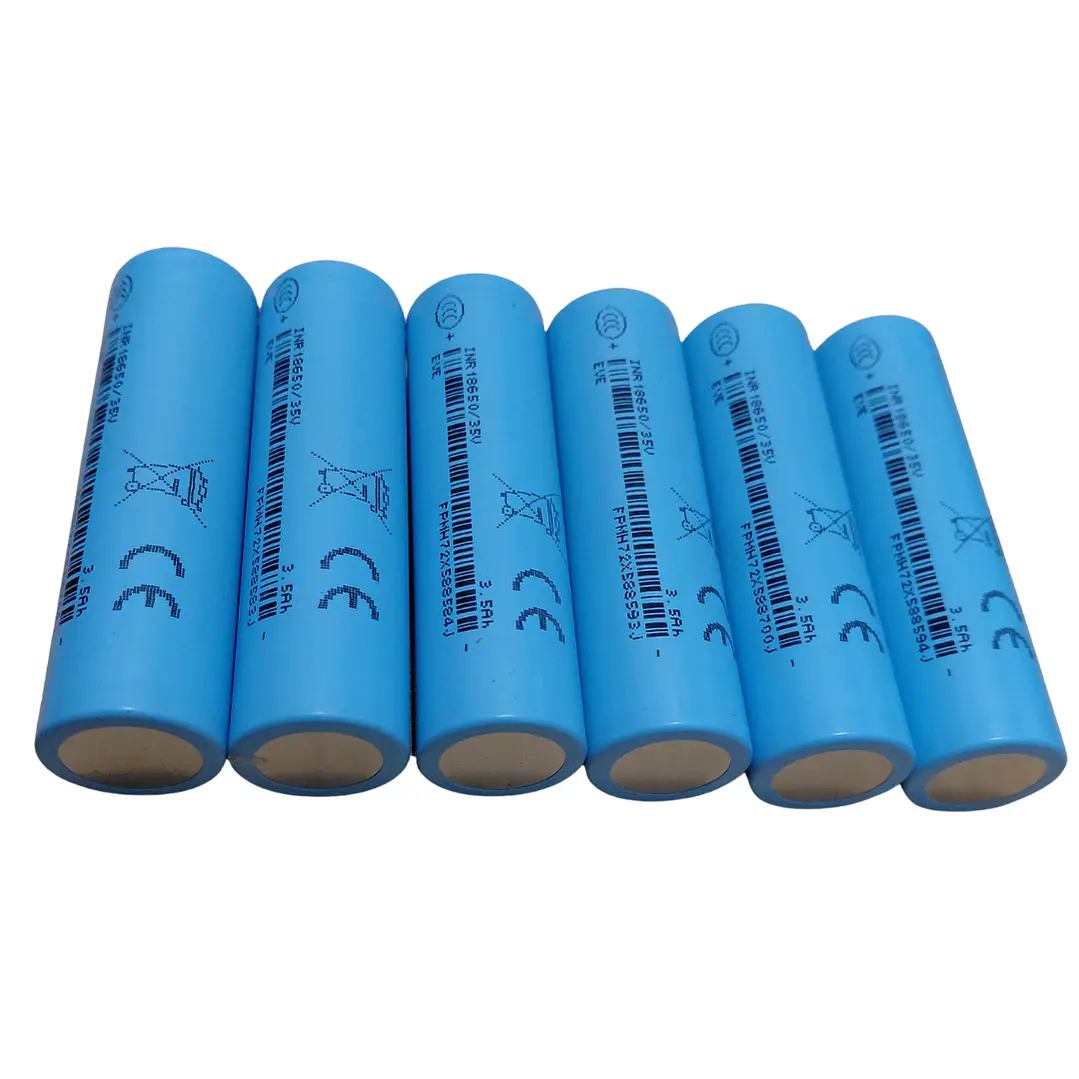 Pack 6 Baterías EVE 18650 3500mAh 3.7V Flat Top 5