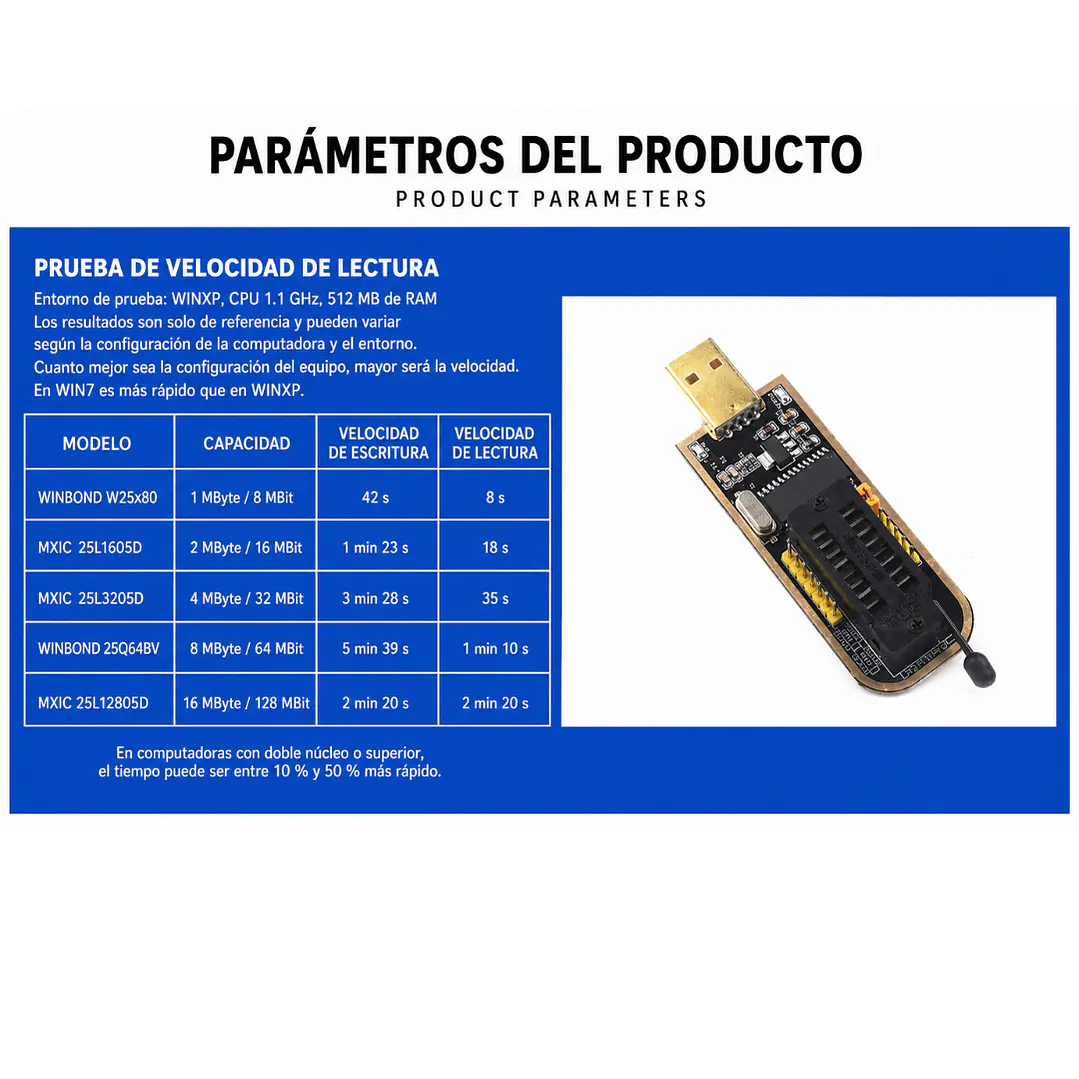 Programador CH341A SOP8 Clip 1.8V Base EEPROM BIOS 5
