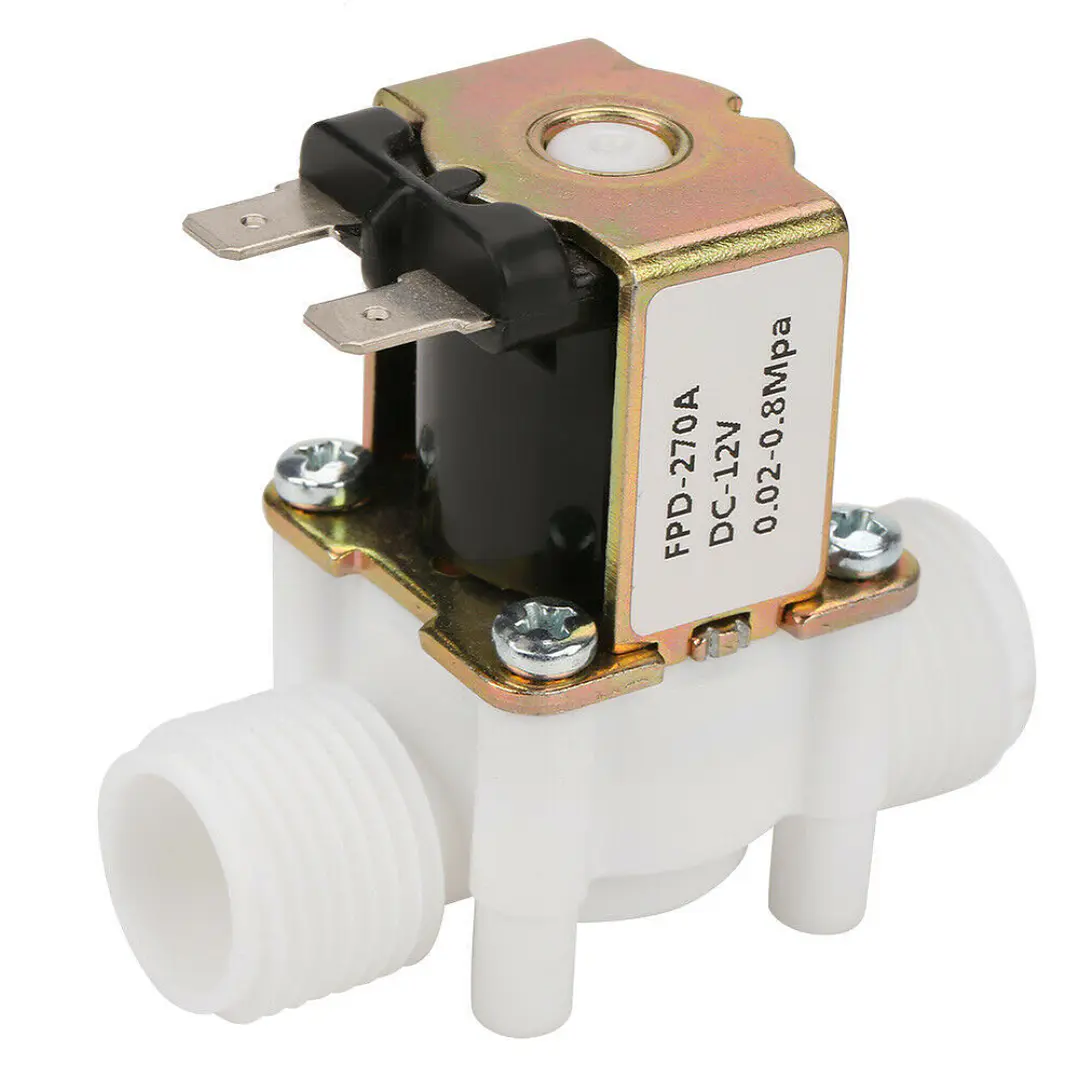Electrovalvula Solenoide 12V 1/2 NC Para Agua Riego DIY 1