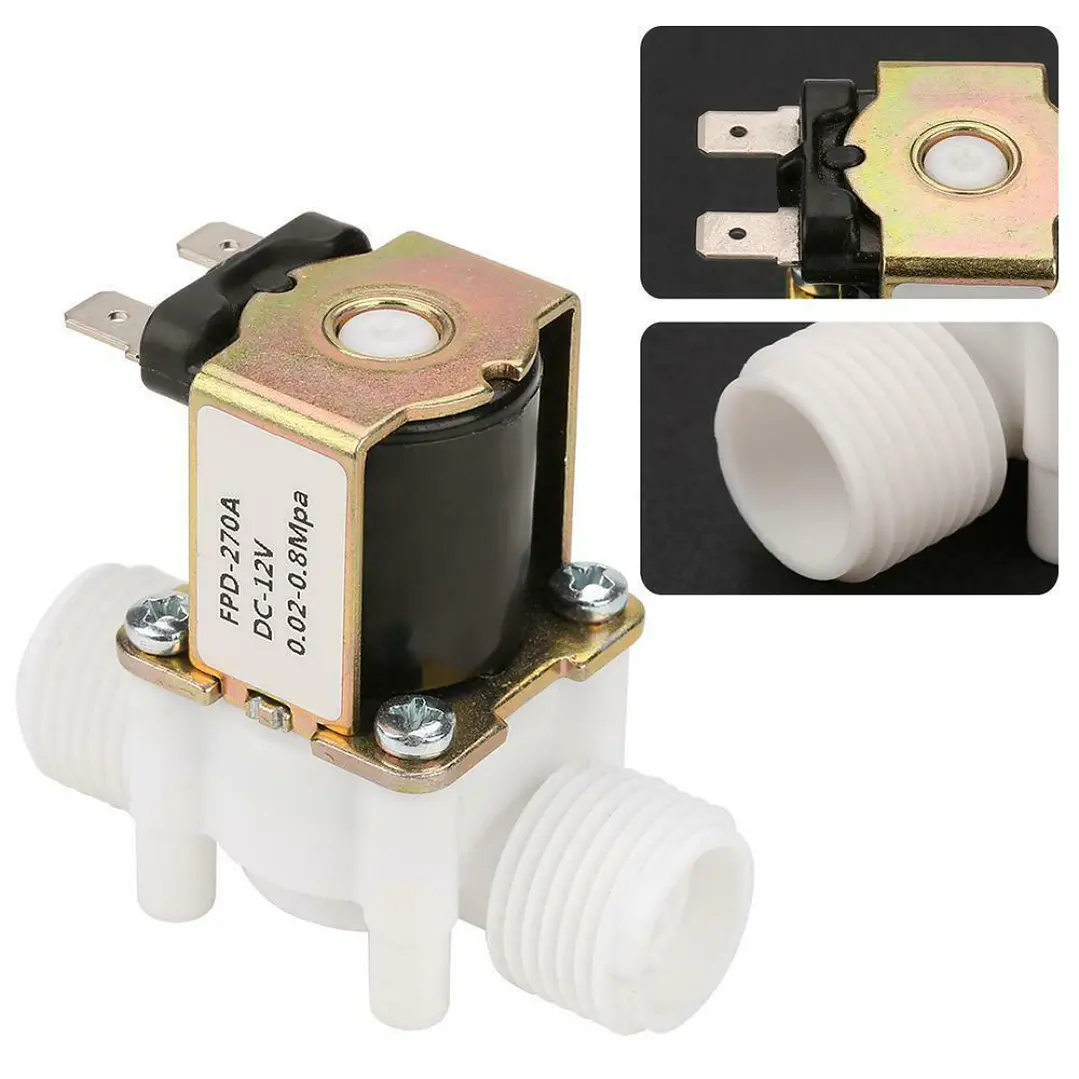 Electrovalvula Solenoide 12V 1/2 NC Para Agua Riego DIY 3