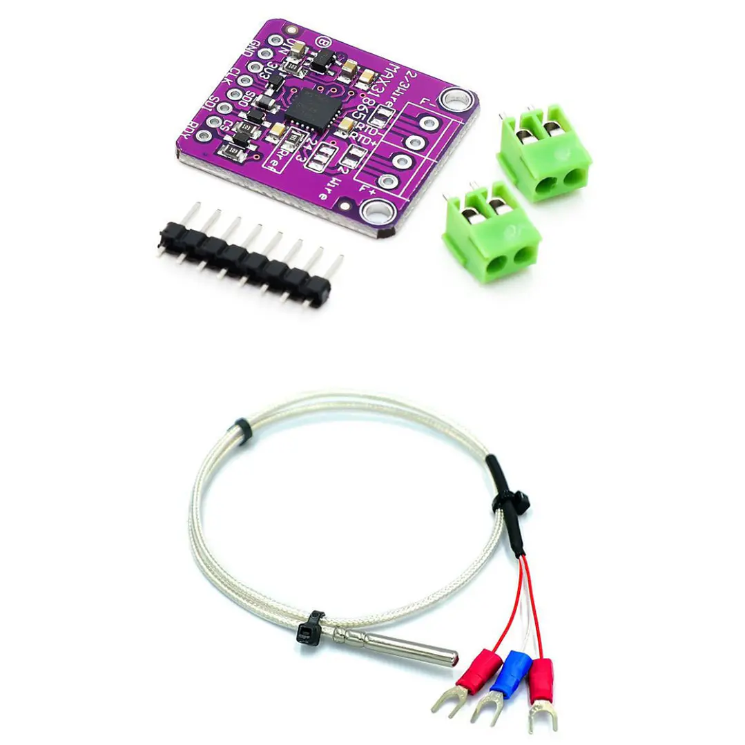 Combo MAX31865 + Sonda PT100 Clase A 3 Hilos 2m 1