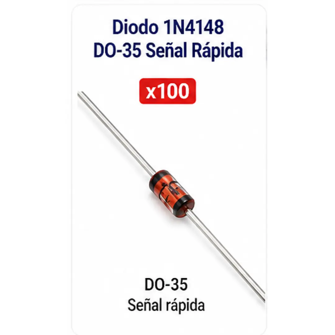 Diodo 1N4148 DO-35 Señal Rápida Pack x100 1