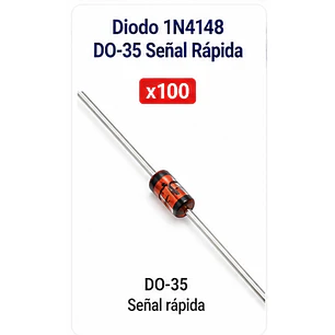Diodo 1N4148 DO-35 Señal Rápida Pack x100