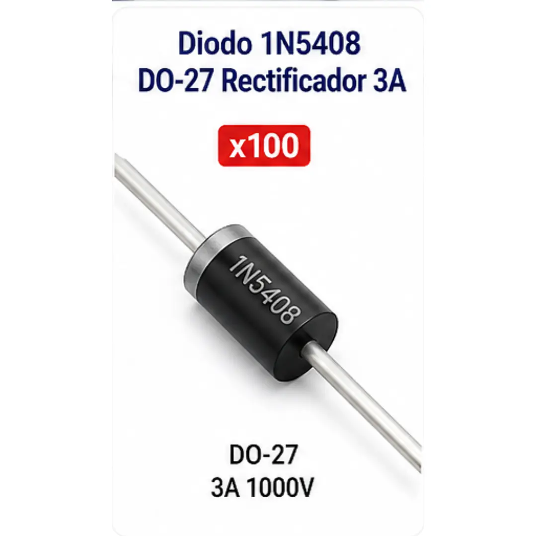 Diodo 1N5408 DO-27 Rectificador 3A Pack x100 1