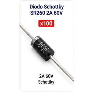 Diodo Schottky SR260 2A 60V Pack x100