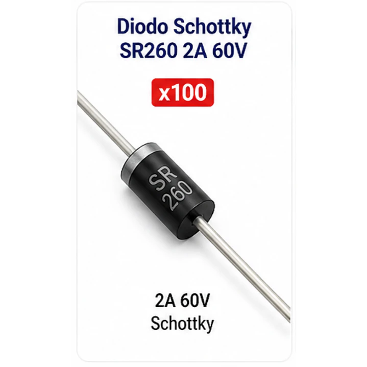 Diodo Schottky SR260 2A 60V Pack x100 1