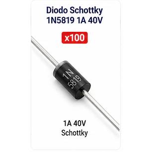 Diodo Schottky 1N5819 1A 40V Pack x100
