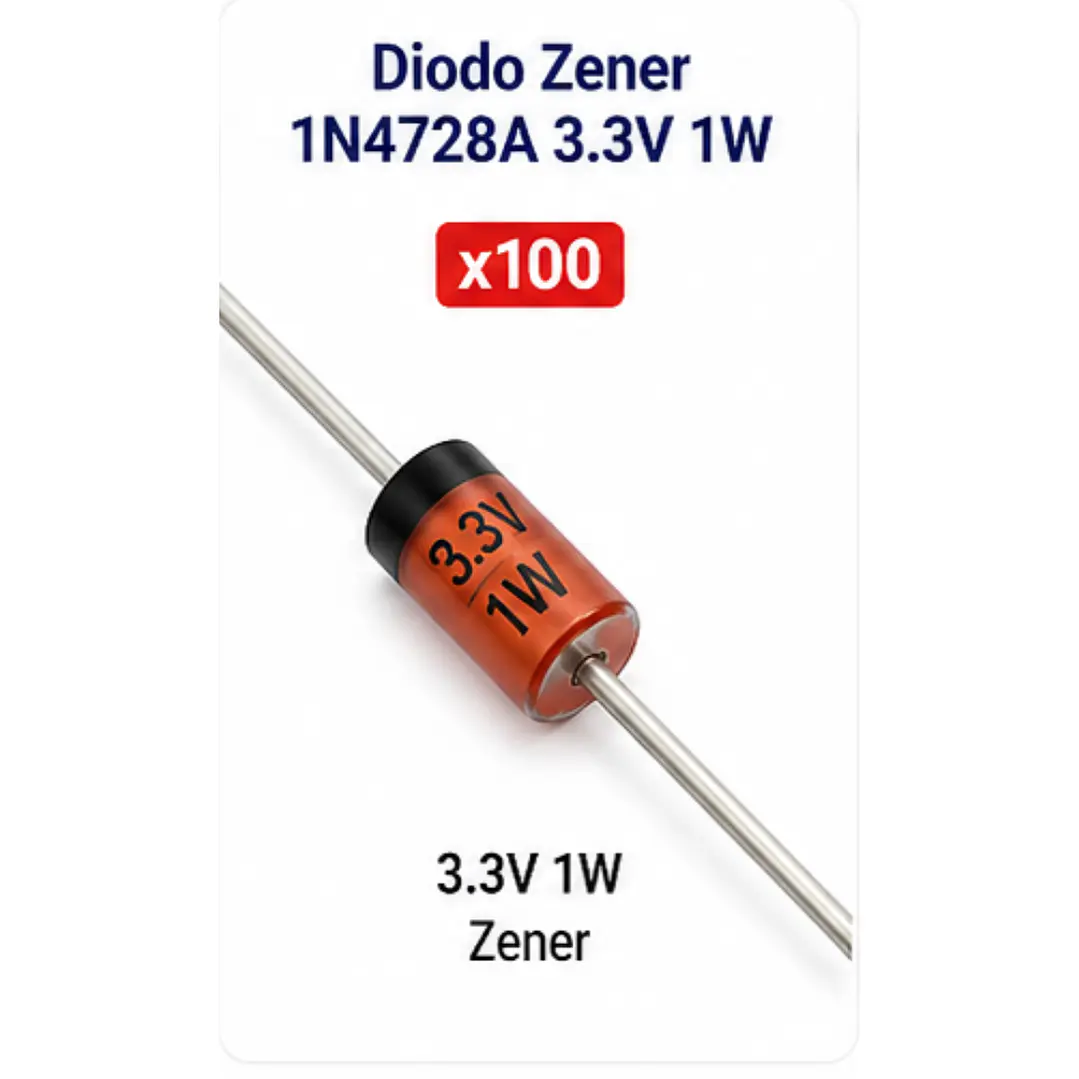 Diodo Zener 1N4728A 3.3V 1W Pack x100 1
