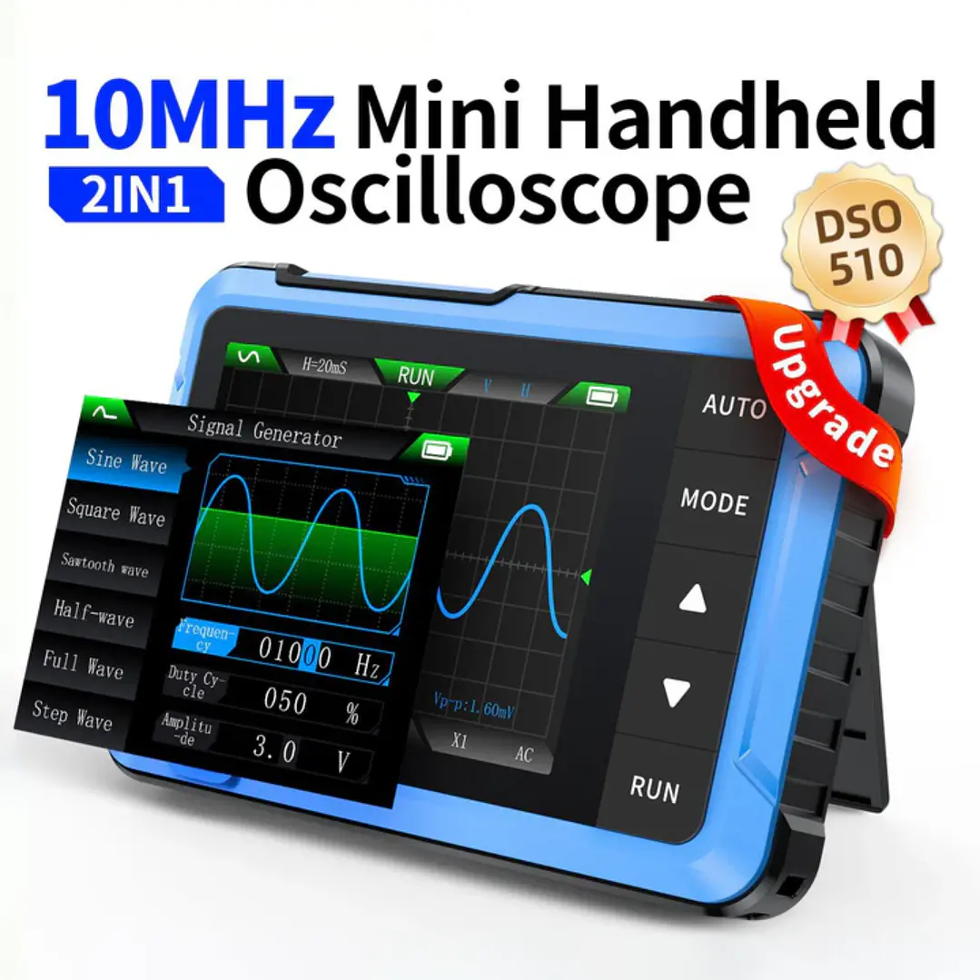 Osciloscopio Digital FNIRSI DSO-510 10MHz 48MS/s 7