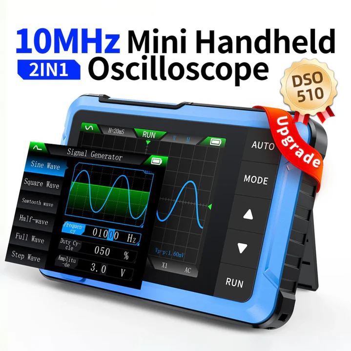 Osciloscopio Digital FNIRSI DSO-510 10MHz 48MS/s 7