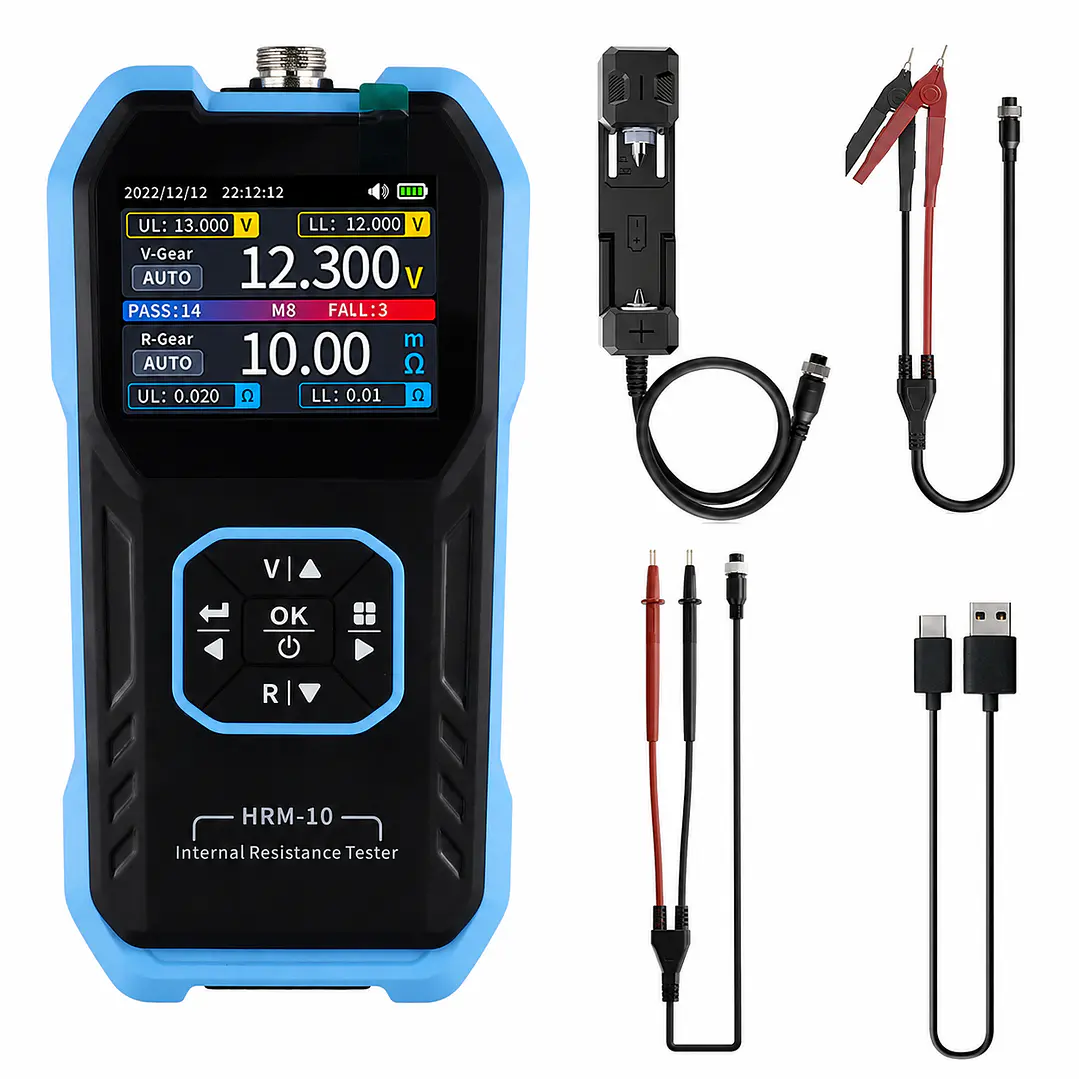 Tester De Resistencia Interna en Baterías Fnirsi Hrm-10 Kit 1
