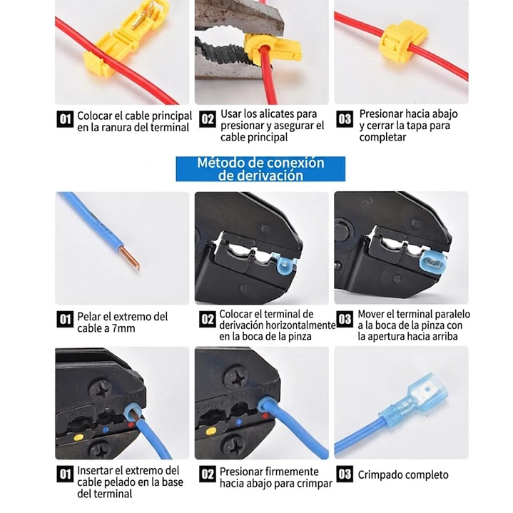 Conector Rapido T3 Amarillo Derivacion Cable Pack x100 8