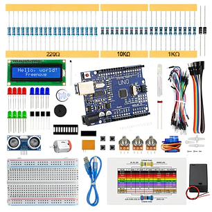 Kit Starter Compatible Arduino UNO R3 Ultrasónico LCD Servo