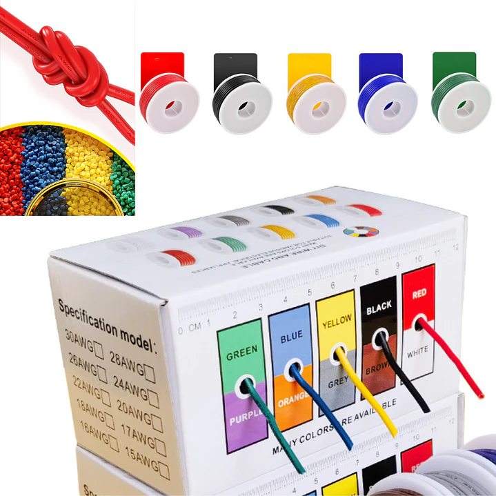 Kit Cable Electrónico PVC 20AWG 5 Colores 50m Total 1