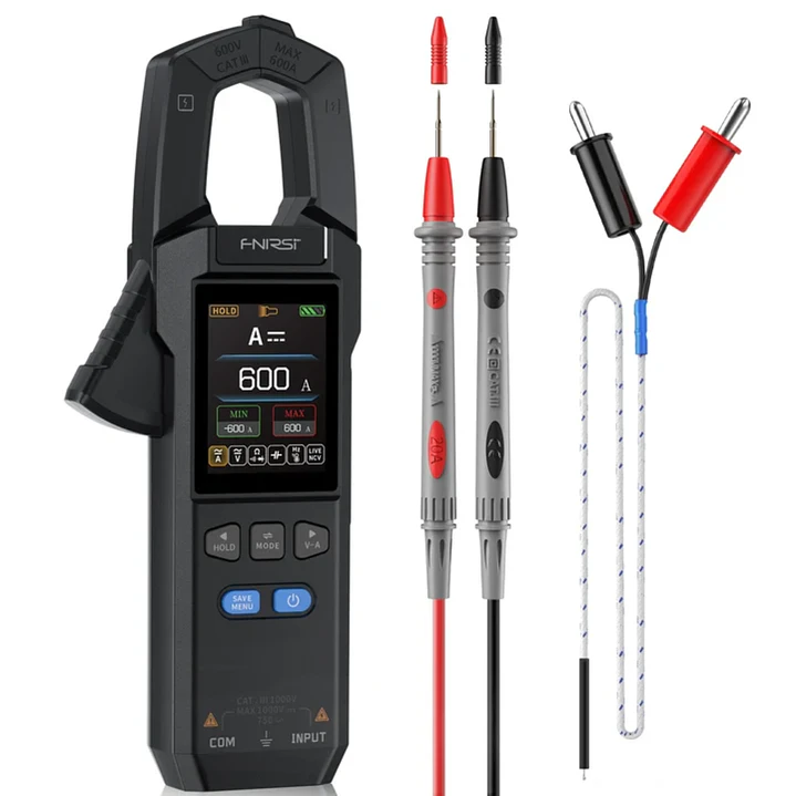 Pinza Amperimétrica FNIRSI DMC-100 AC/DC 600A True RMS 1