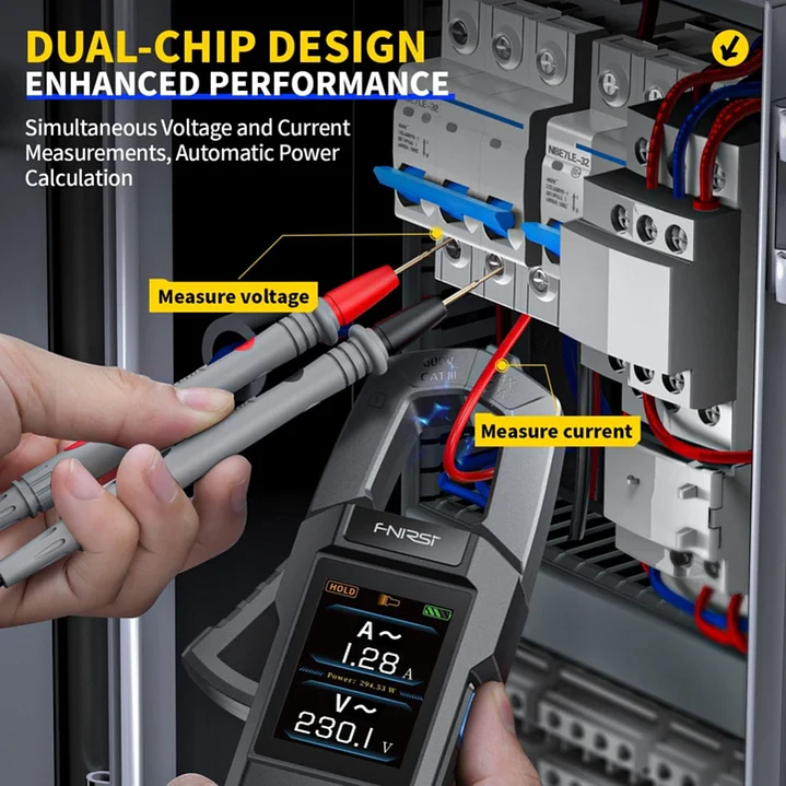 Pinza Amperimétrica FNIRSI DMC-100 AC/DC 600A True RMS 7
