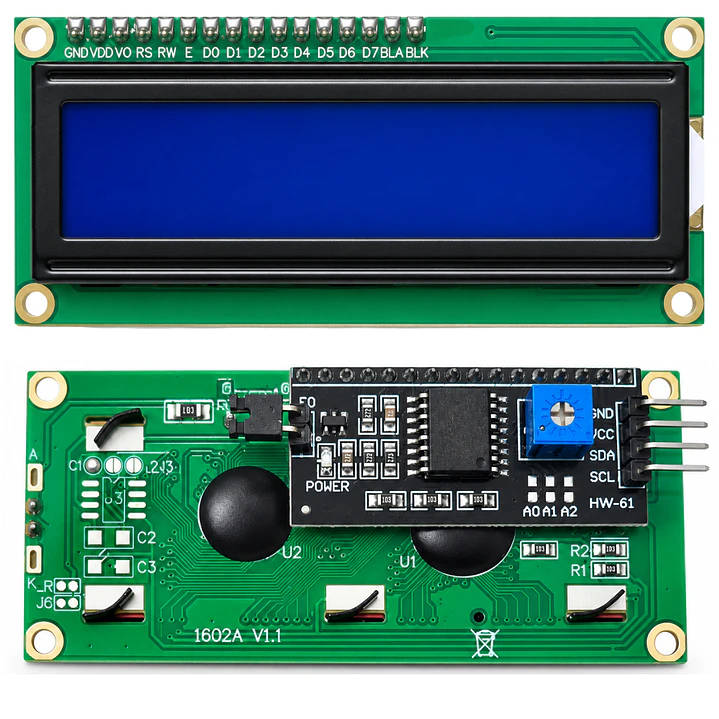 Pantalla LCD1602A con Fondo Verde y Módulo I2C (PCF8574T) 3