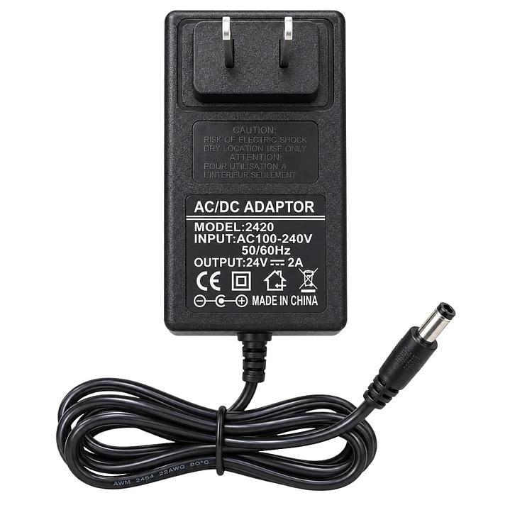 Adaptador Fuente poder 24V 2A 48W DC 5.5x2.1mm 1m 2