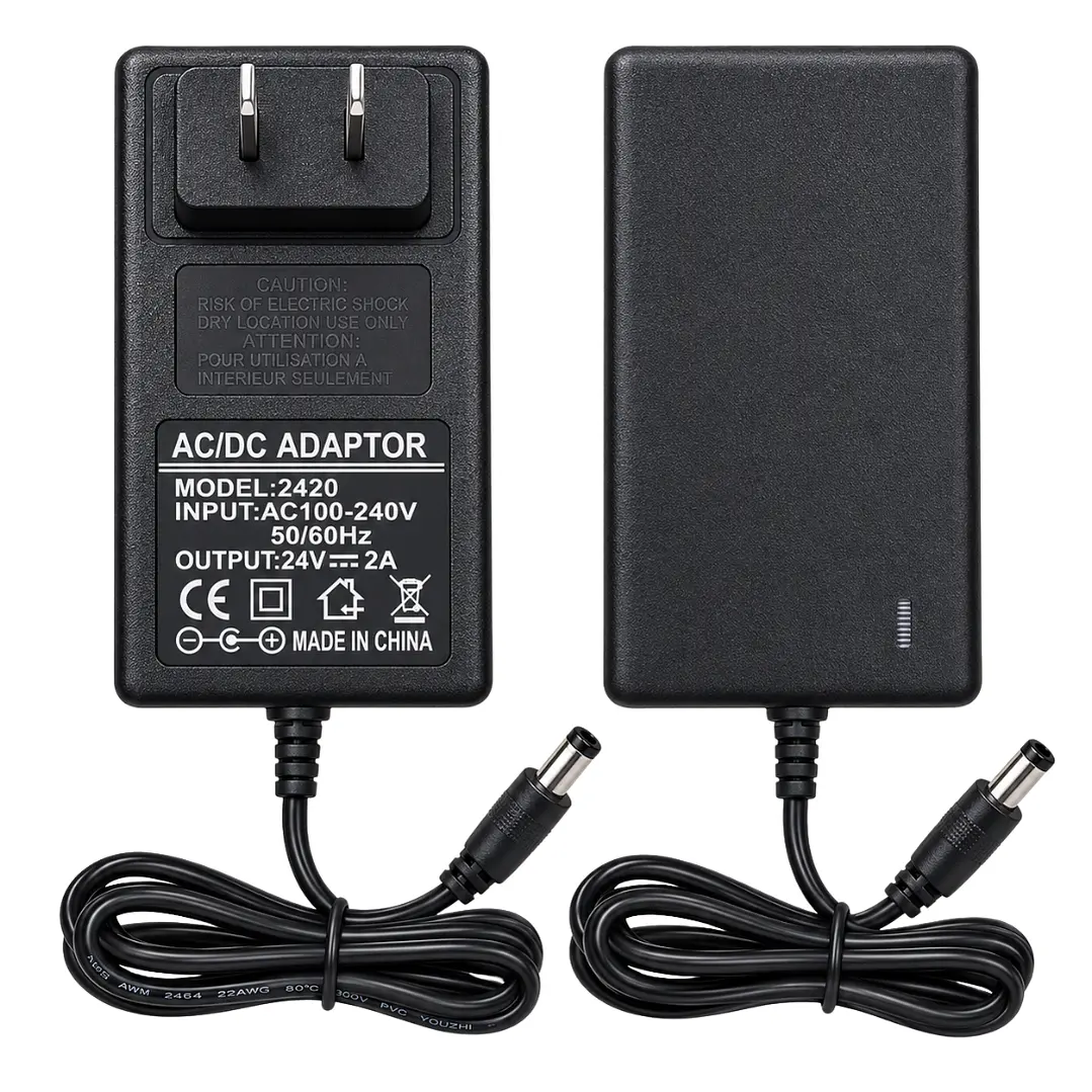Adaptador Fuente poder 24V 2A 48W DC 5.5x2.1mm 1m 1