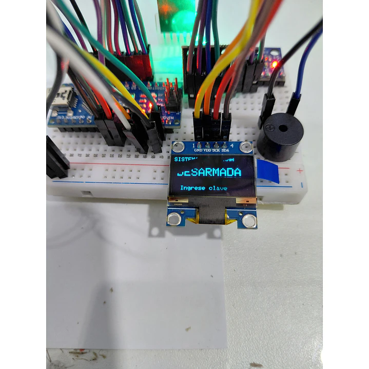 Prototipo Electrónica Ensamblado Alarma OLED Arduino 2
