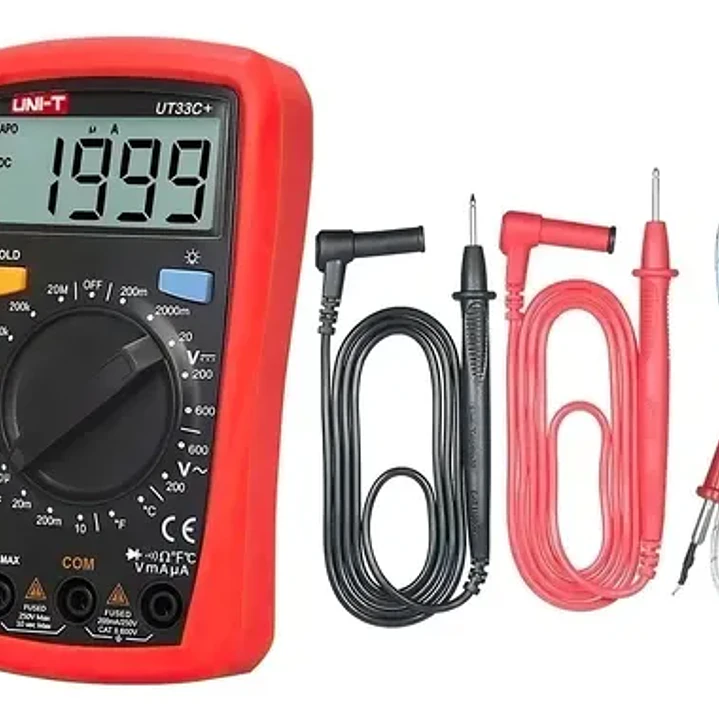 Multímetro digital UNI-T UT33C+ 600V AC/DC medición de temperatura CAT II 600V 4