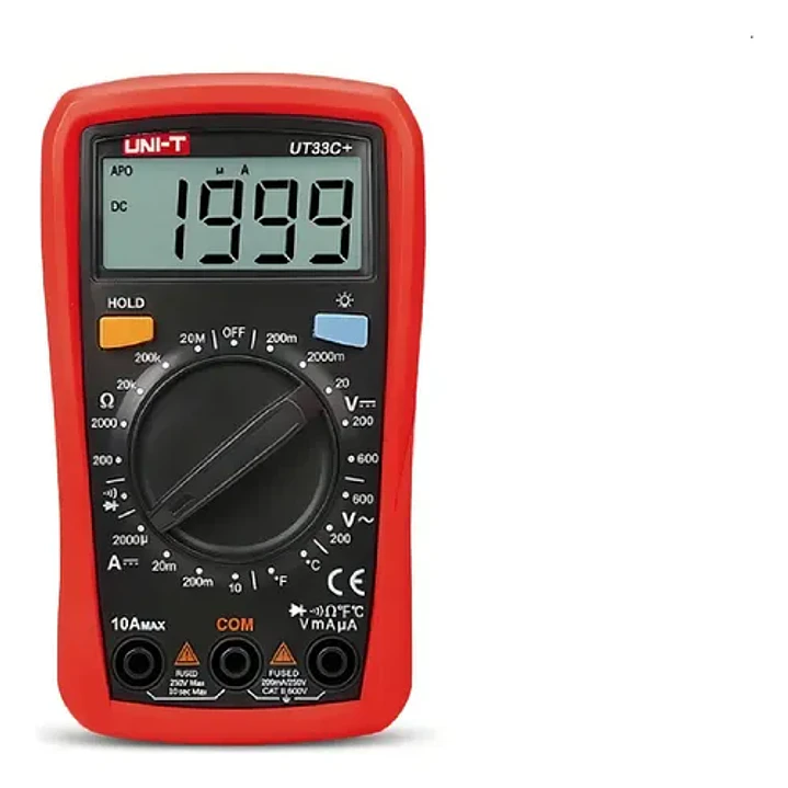Multímetro digital UNI-T UT33C+ 600V AC/DC medición de temperatura CAT II 600V 6