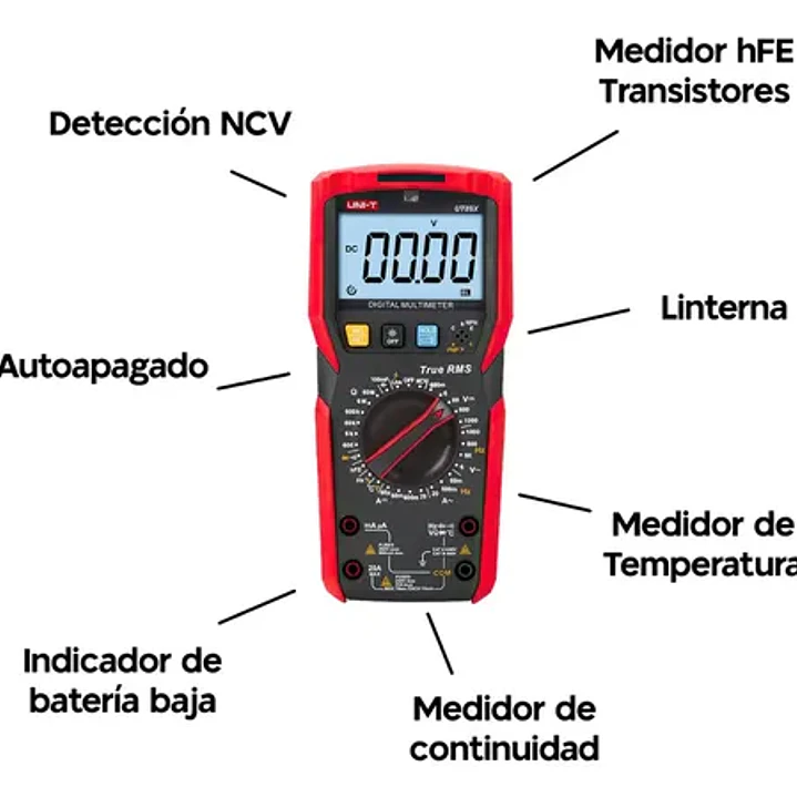 Multimetro Digital True RMS con Temperatura UT89X UNI-T 3