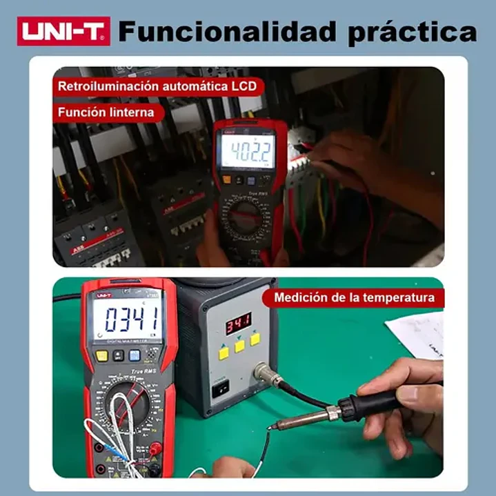 Multimetro Digital True RMS con Temperatura UT89X UNI-T 8