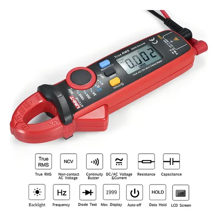 Pinza Amperimétrica Digital Uni-T UT210E 100A AC/DC True RMS Auto-Rango 6