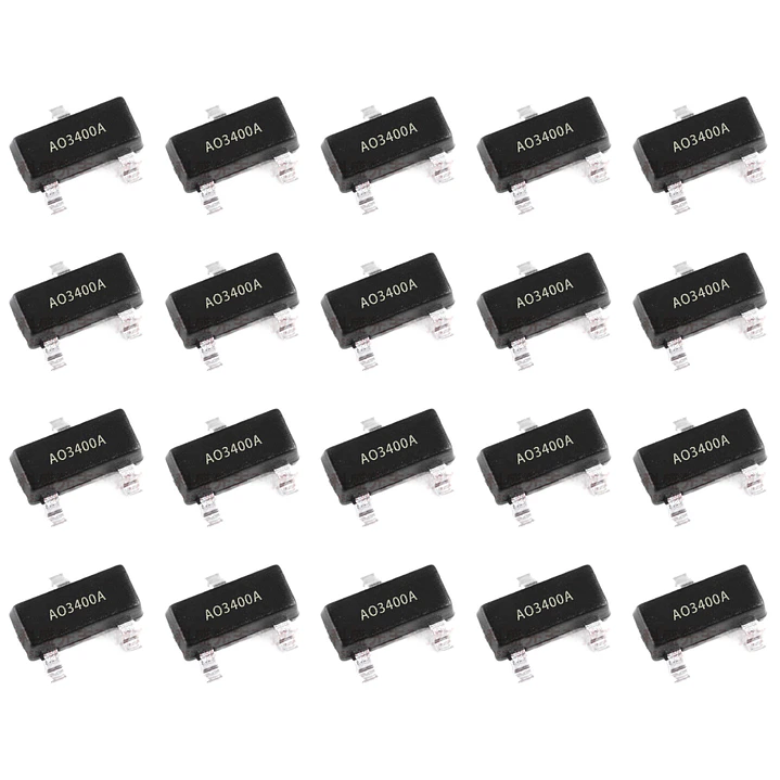 Pack 20 Mosfet AO3400A Canal N 30V 5.7A SOT-23 1
