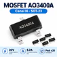 Pack 20 Mosfet AO3400A Canal N 30V 5.7A SOT-23 - Miniatura 2