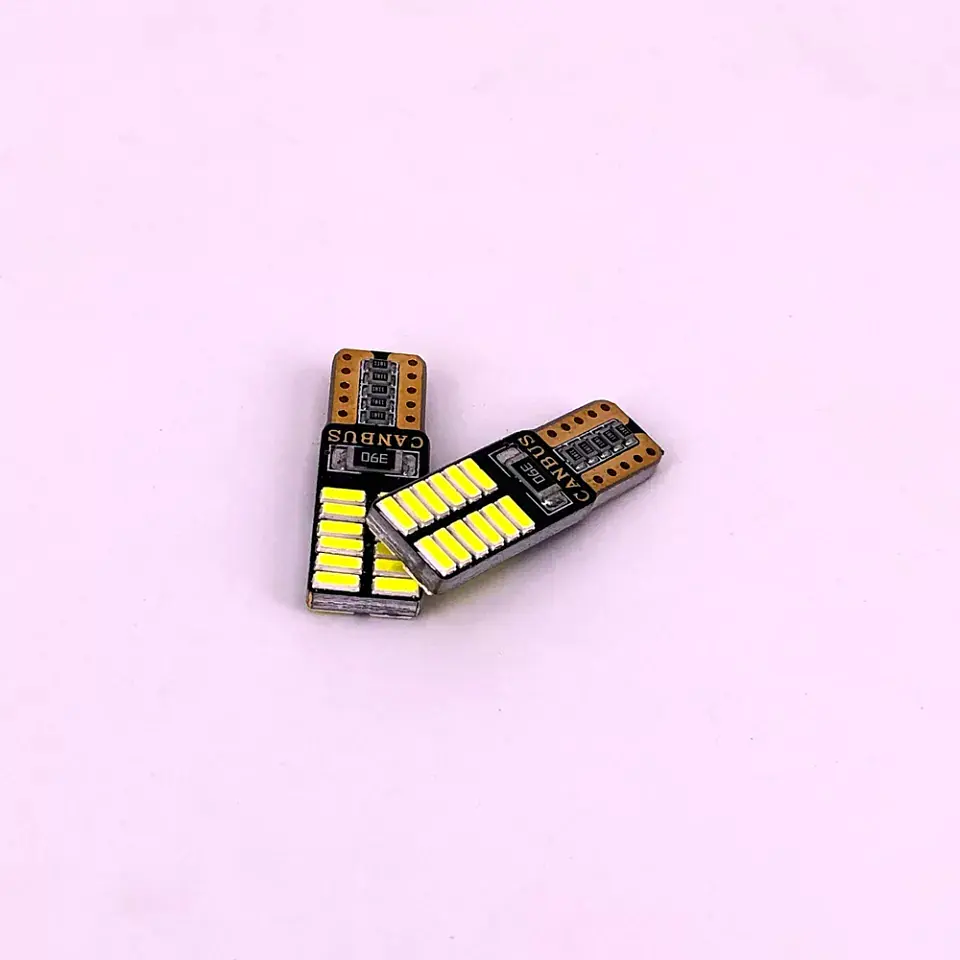 X2 Ampolletas led T10 W5W cola de pez canbus 24 led blanca 2