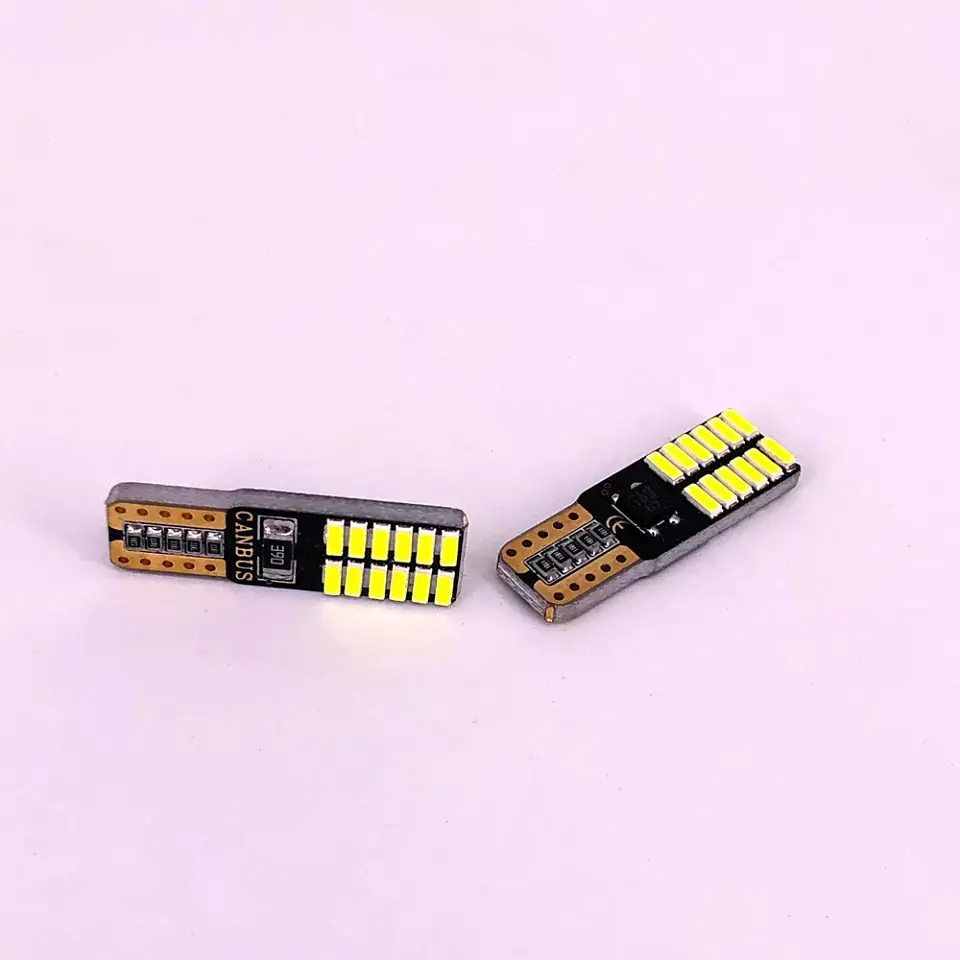X2 Ampolletas led T10 W5W cola de pez canbus 24 led blanca 3