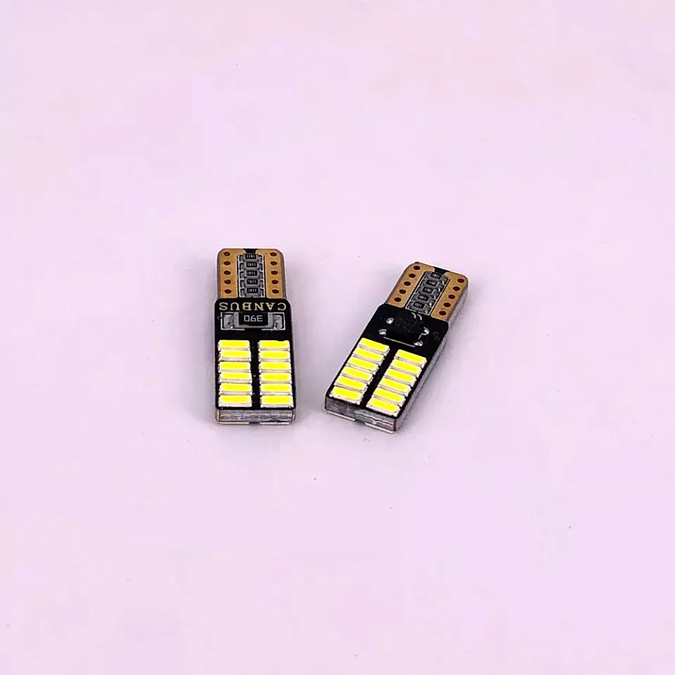 X2 Ampolletas led T10 W5W cola de pez canbus 24 led blanca 5