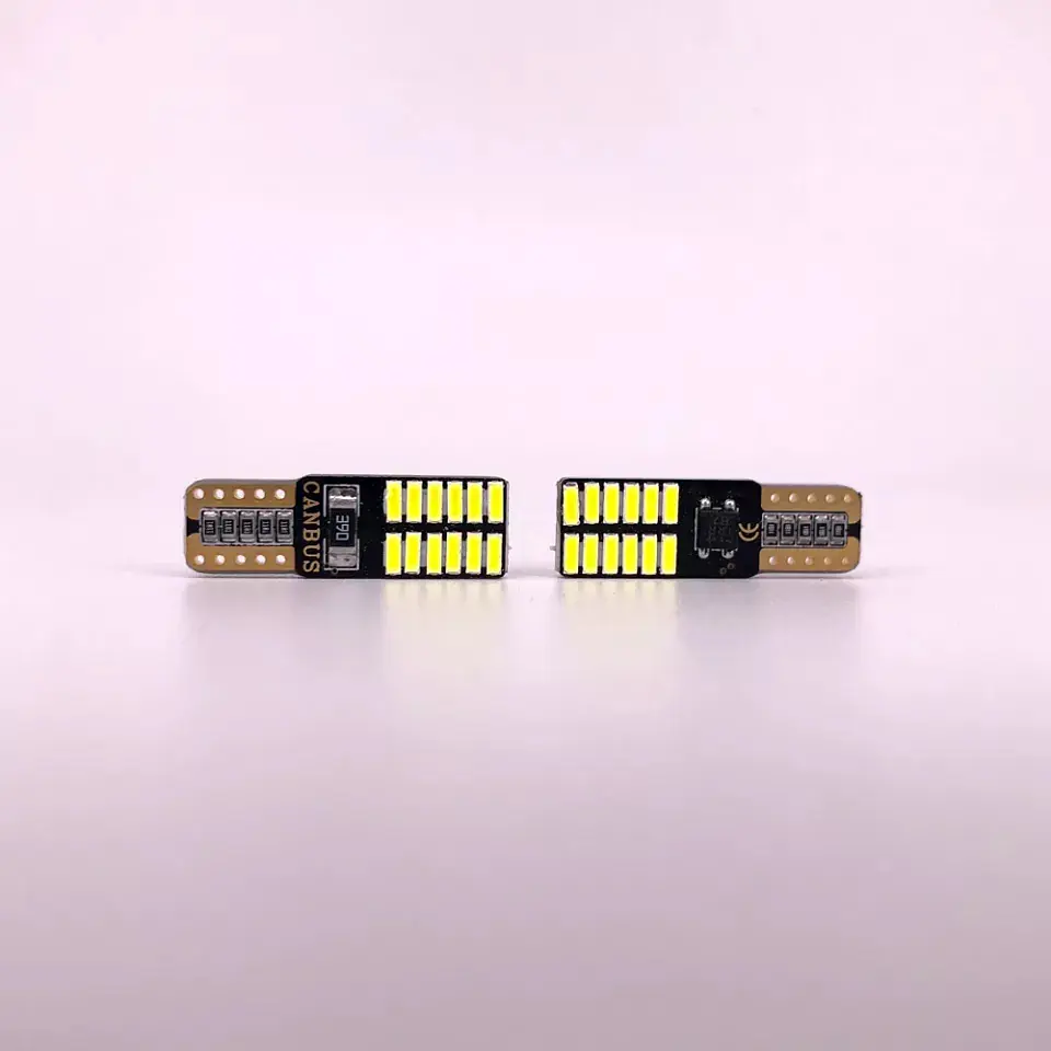 X2 Ampolletas led T10 W5W cola de pez canbus 24 led blanca 6