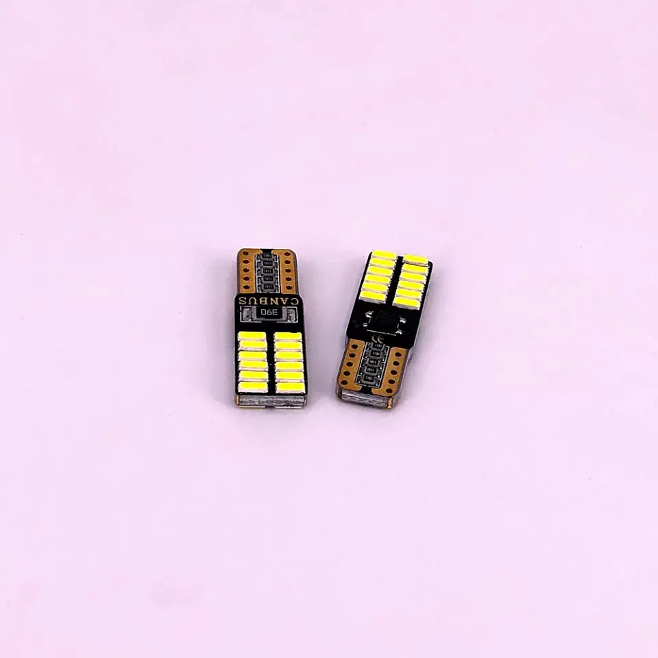 X2 Ampolletas led T10 W5W cola de pez canbus 24 led blanca 7