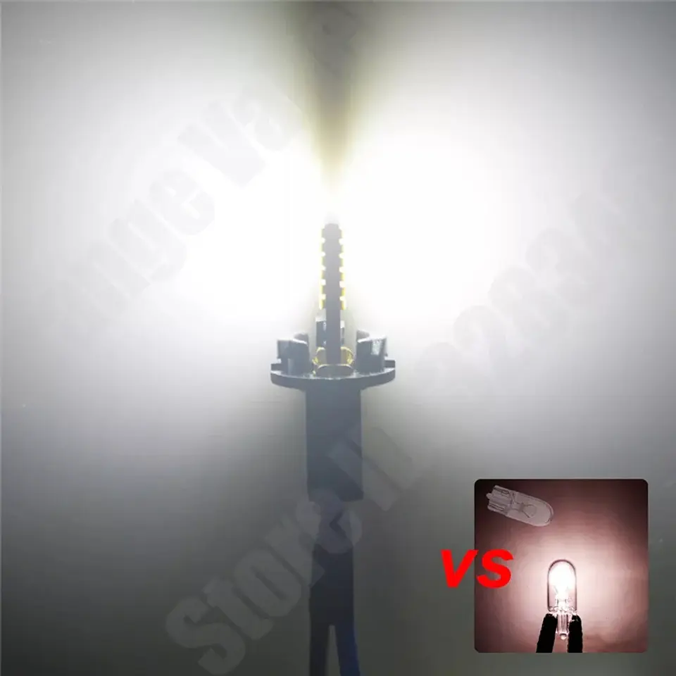X2 Ampolletas led T10 W5W cola de pez canbus 24 led blanca 9