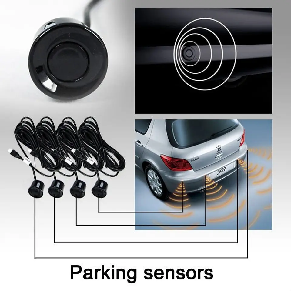 Kit Sensor Retroceso para Automóviles Negro 1