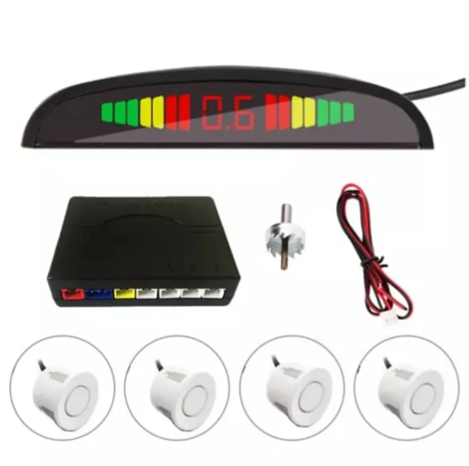 Kit Sensor Retroceso para Automóviles Blanco 1