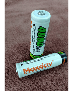 X2 baterías recargables 18650 uso en cámaras de seguridad Lámparas y mas